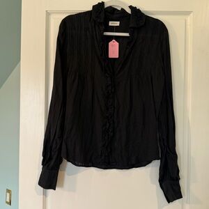 Elegant Black Ruffle Top